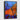 blue artwork with orange butterfly in a brown frame