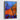 blue artwork with orange butterfly in a oak frame