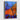 blue artwork with orange butterfly in a silver frame